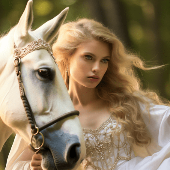 Beautiful Woman with Horse Free Midjourney Prompt 3