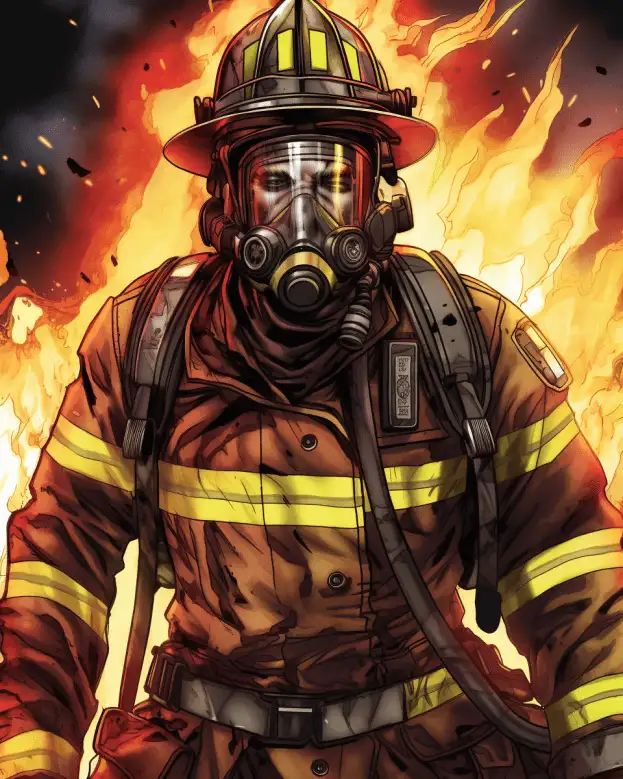 Comic Book Firefighter Free Midjourney Prompt 2