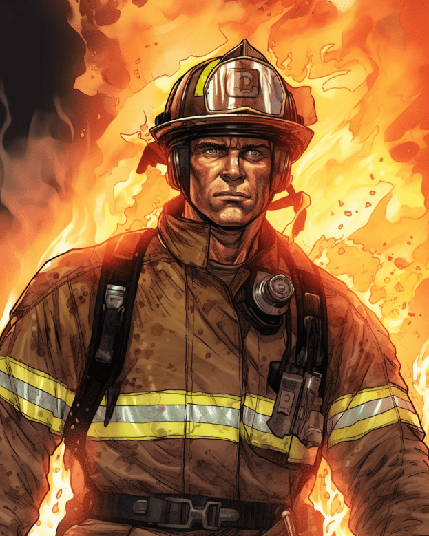 Comic Book Firefighter Free Midjourney Prompt 6