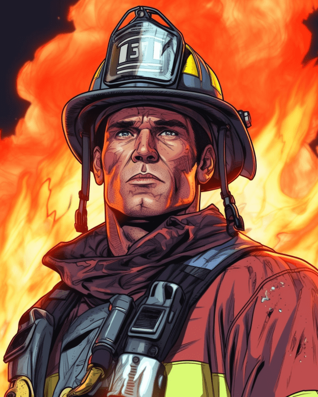Comic Book Firefighter Free Midjourney Prompt 7