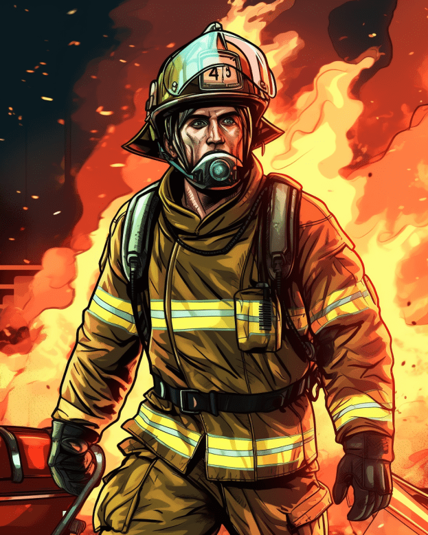 Comic Book Firefighter Free Midjourney Prompt 8