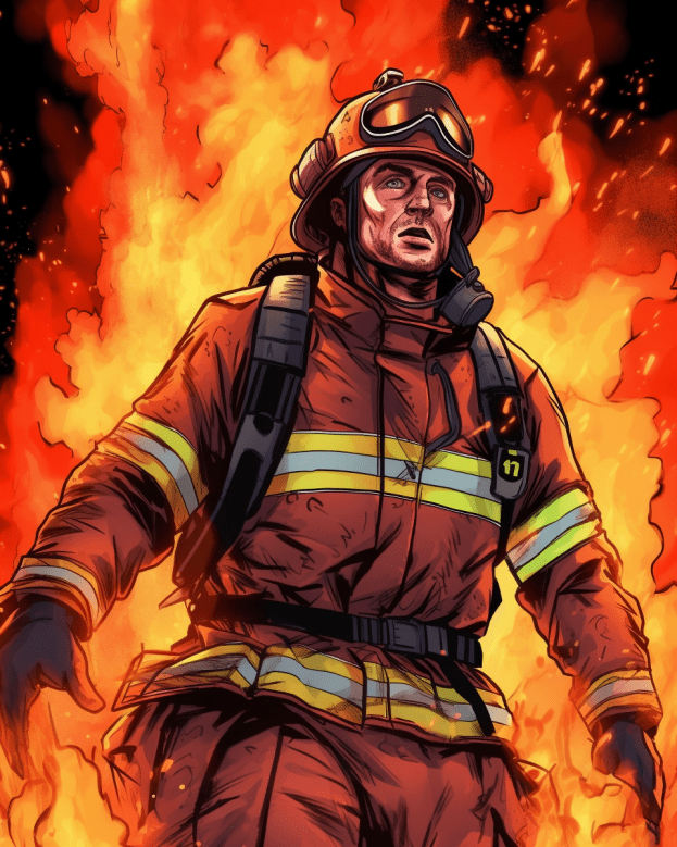 Comic Book Firefighter Free Midjourney Prompt 9