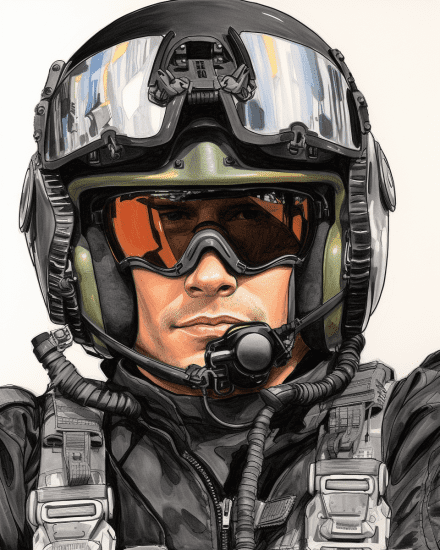 fighter pilot helmet drawing