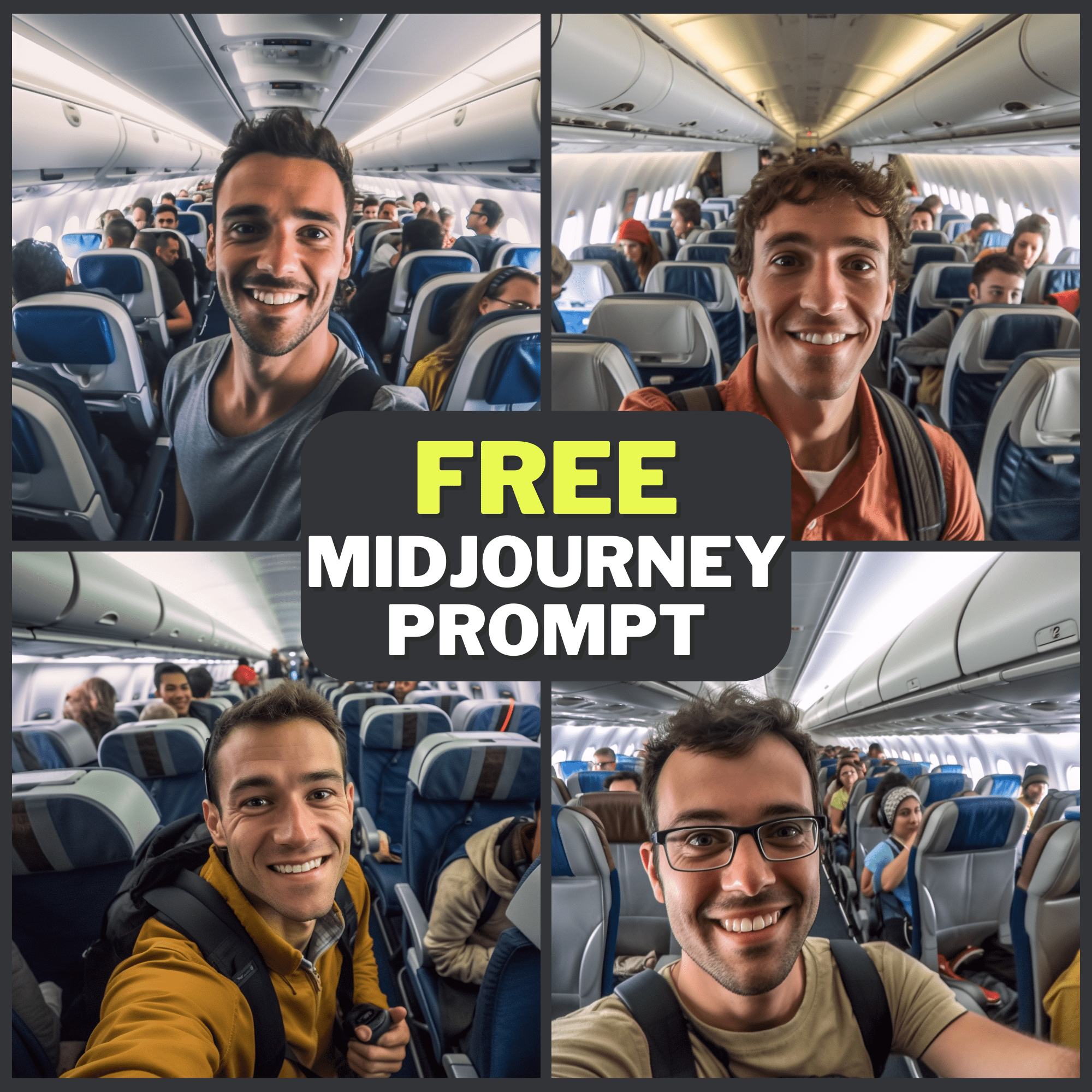 Selfie Inside Plane Free Midjourney Prompt 1 