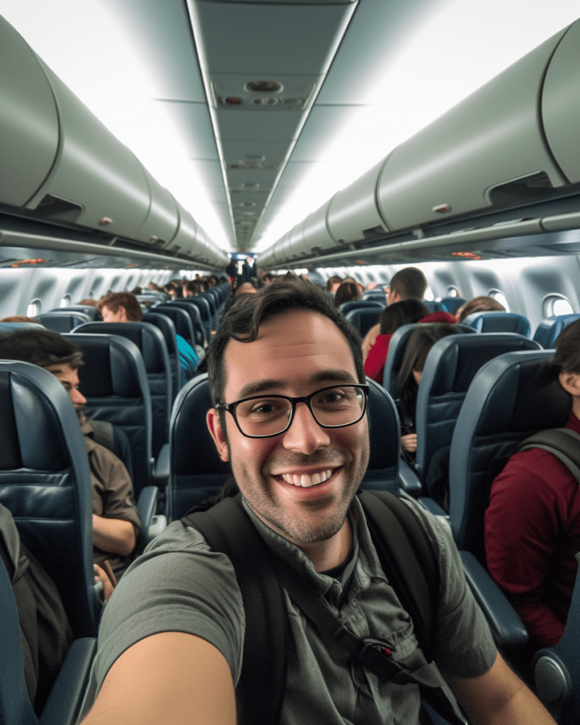 Selfie Inside Plane Free Midjourney Prompt 8