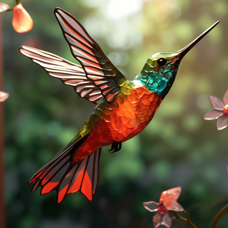 Stained Glass Hummingbird Free Midjourney Prompt 4