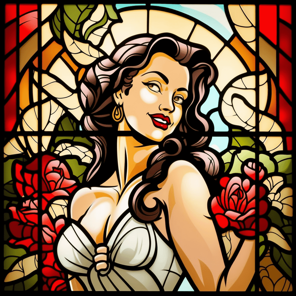 Stained Glass Woman Fee Midjourney Prompt 11