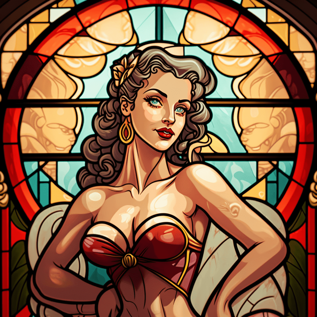 Stained Glass Woman Fee Midjourney Prompt 7