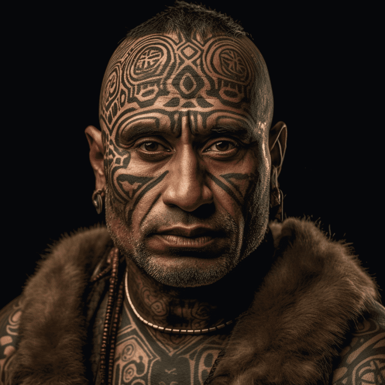 Tattooed Maori Man Free Midjourney Prompt