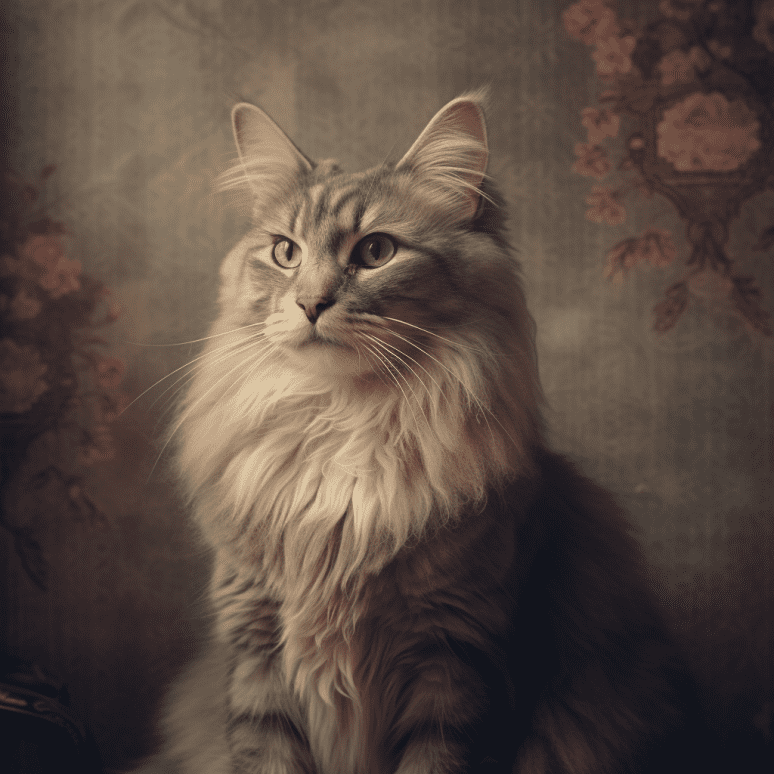 Vintage Cat Portrait Free Midjourney Prompt 3