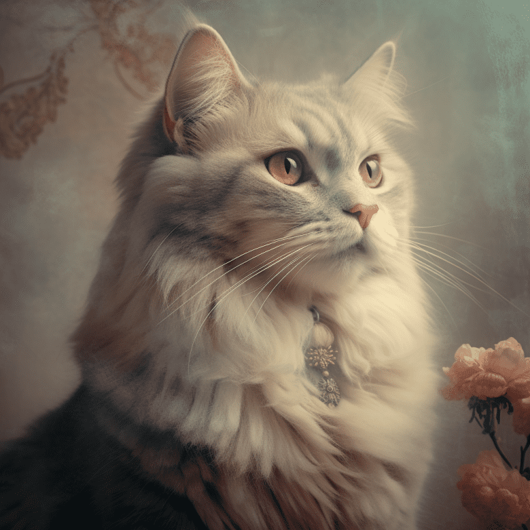 Vintage Cat Portrait Free Midjourney Prompt 4