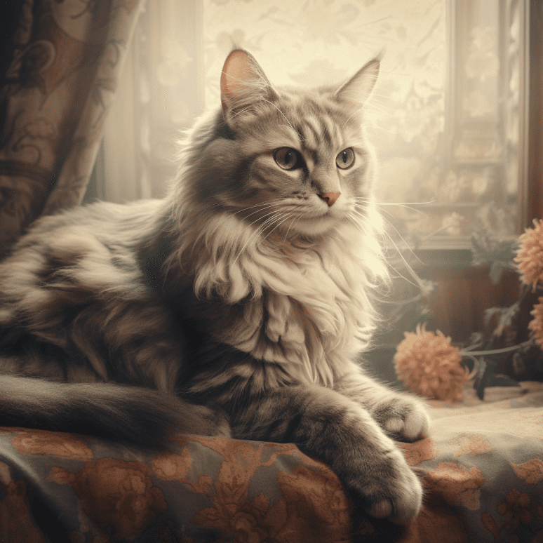 Vintage Cat Portrait Free Midjourney Prompt 7