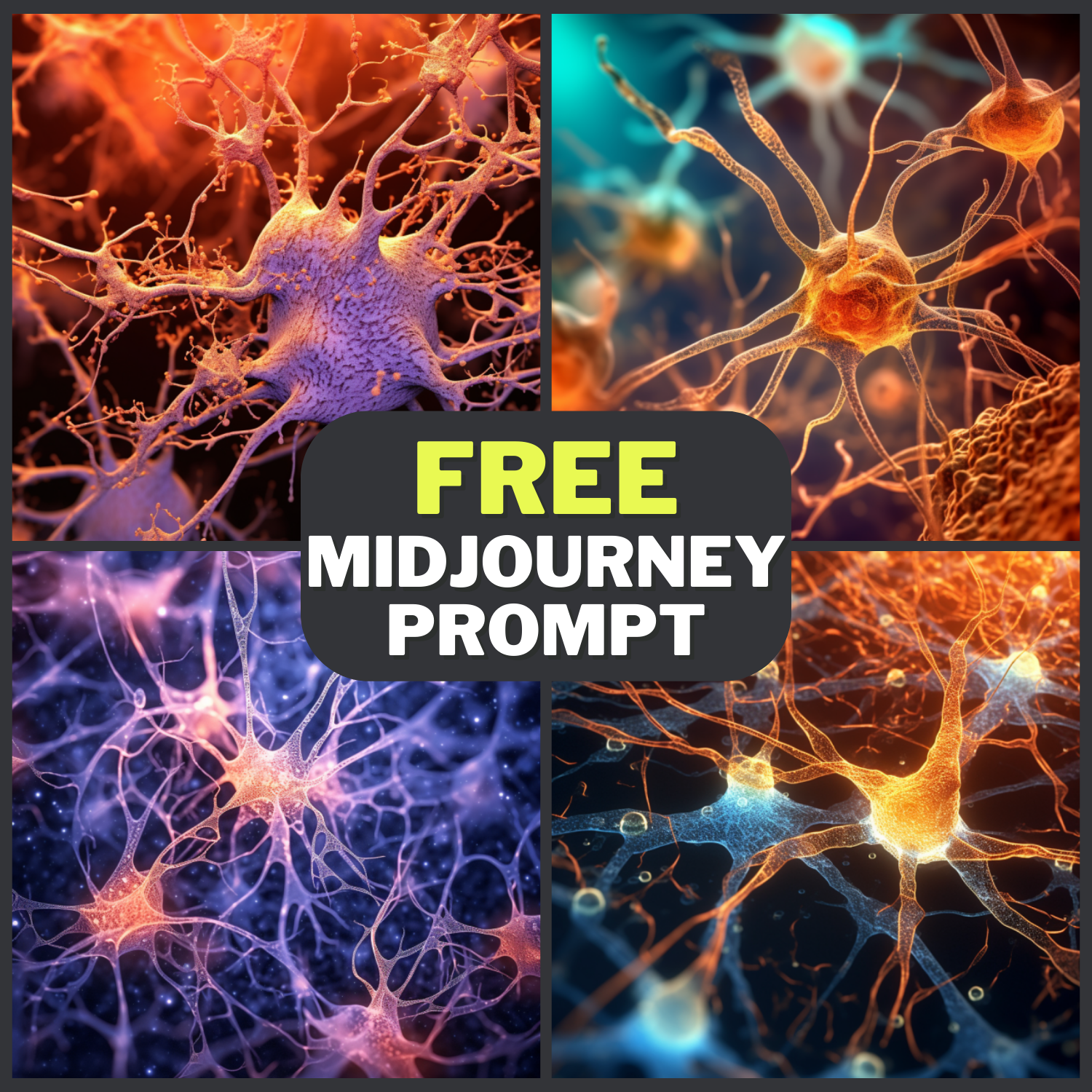 Brain Neurons Microscopic Photo Free Midjourney Prompt 1