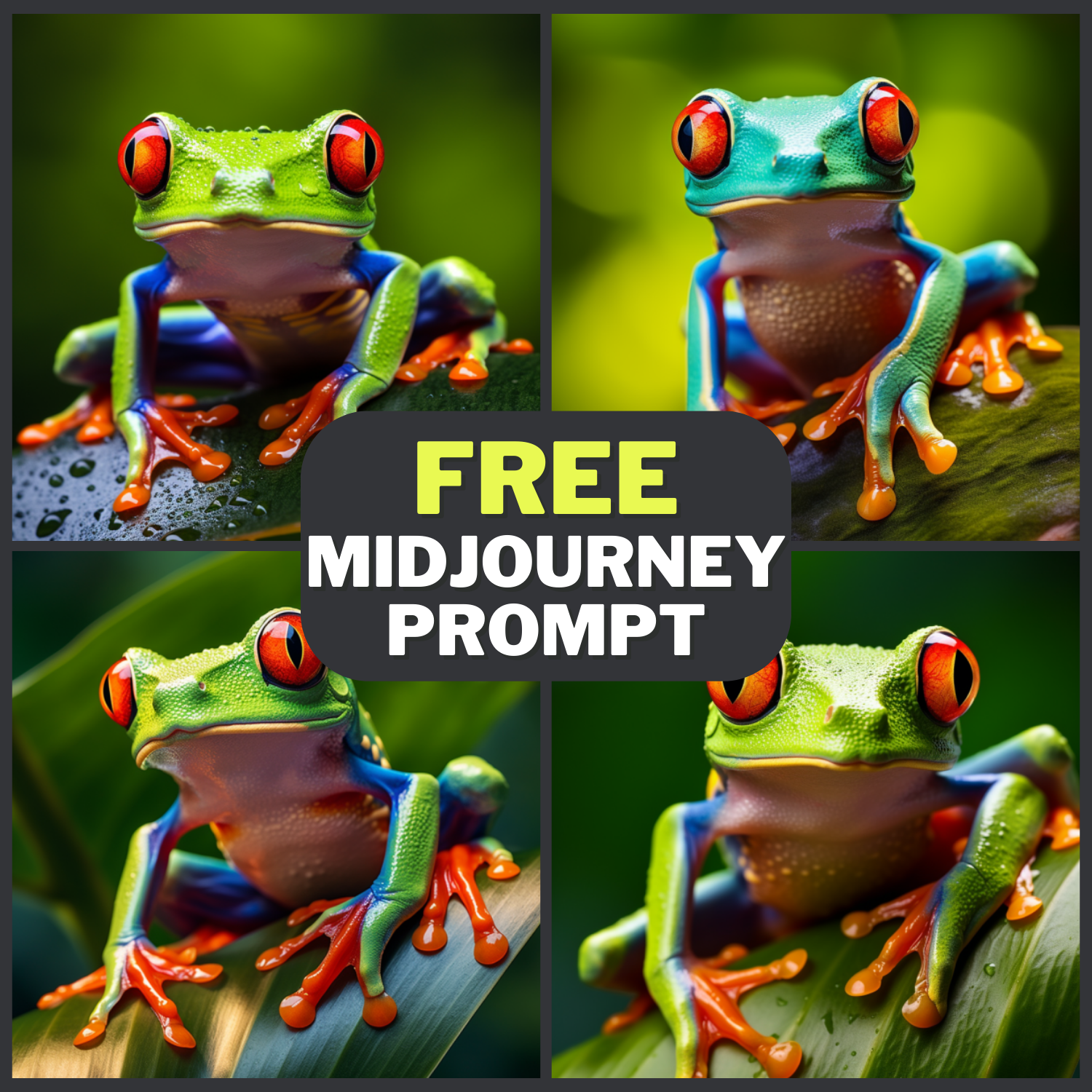 Frog Macro Photography Free Midjourney Prompt 1