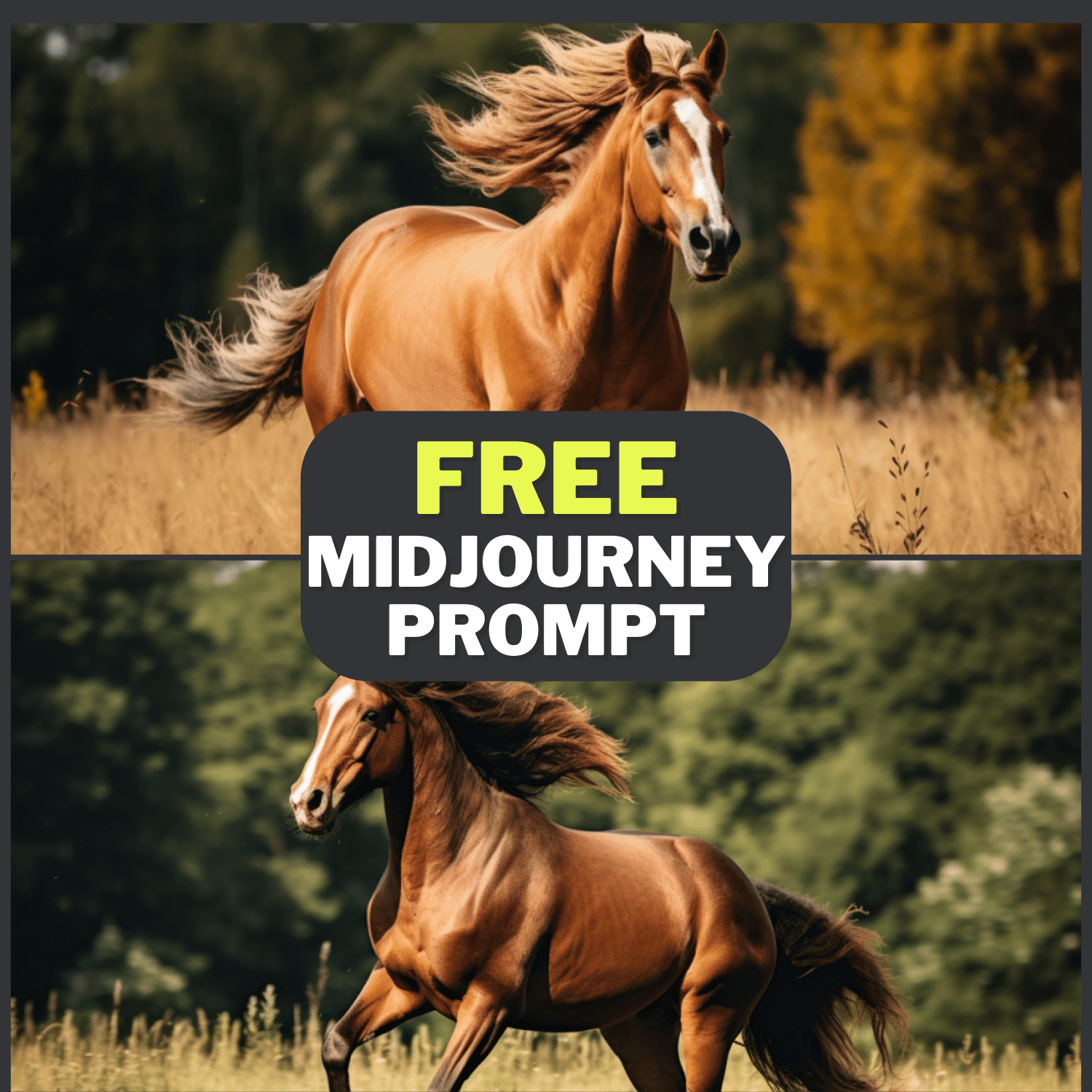 Horse Nature Photography Free Midjourney Prompt 1