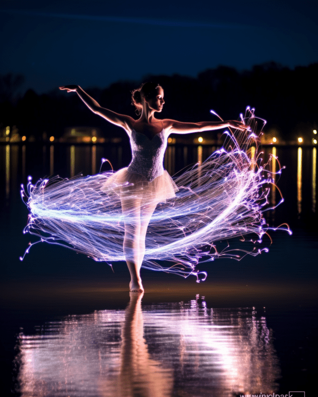 Light Painting Ballet Dancer Free Midjourney Prompt 4