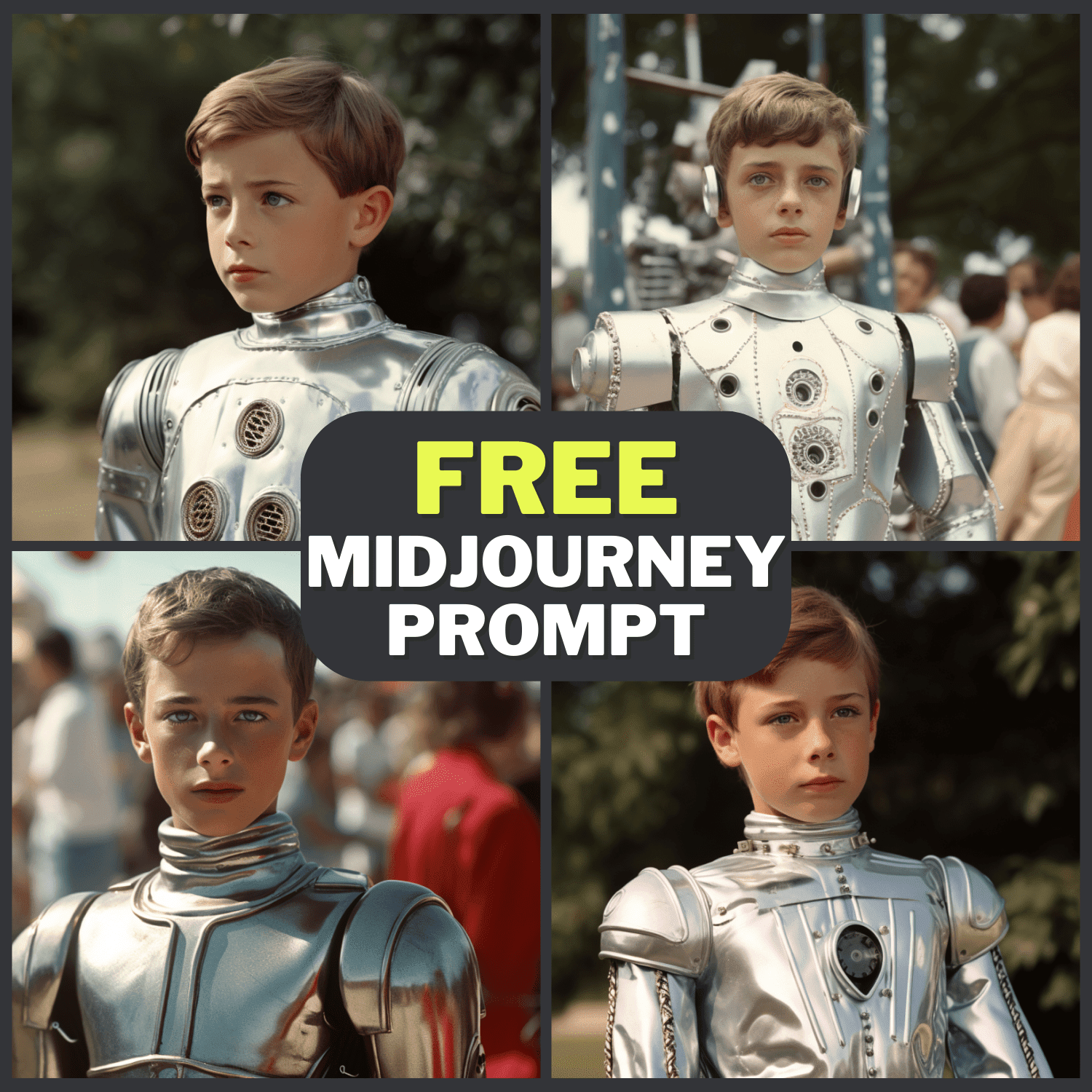 Teenager Robot Retrofuturism Free Midjourney Prompt 1