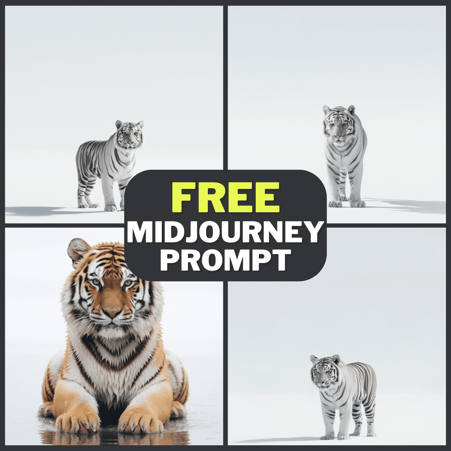 Tiger Minimalism Photography Free Midjourney Prompt 1