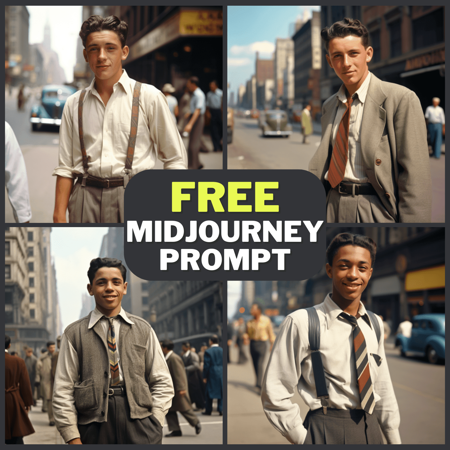 Young Man Vintage Photo Free Midjourney Prompt 1