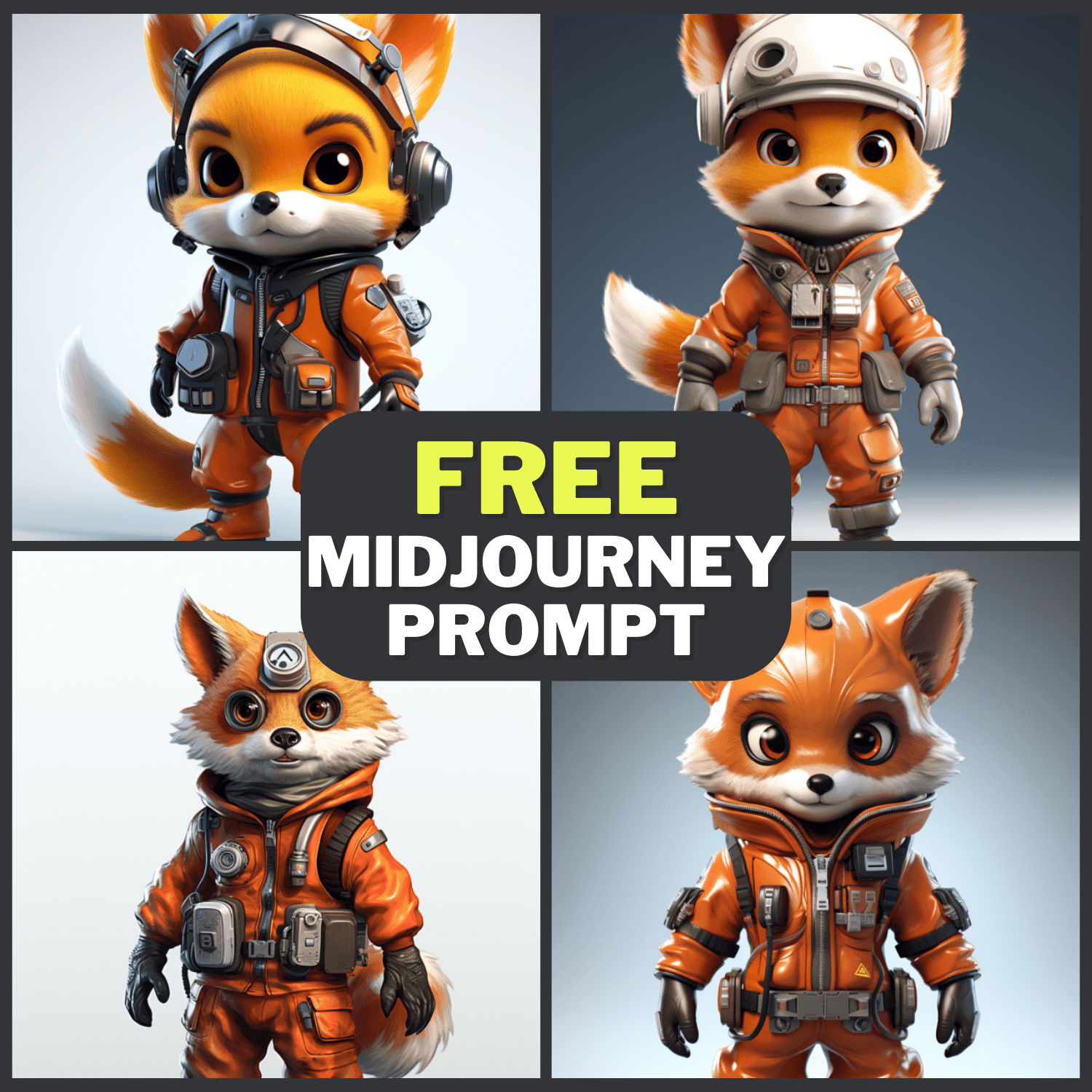 Cute Anthropomorphic Fox In Hazmat Outfit Free Midjourney Prompt 1