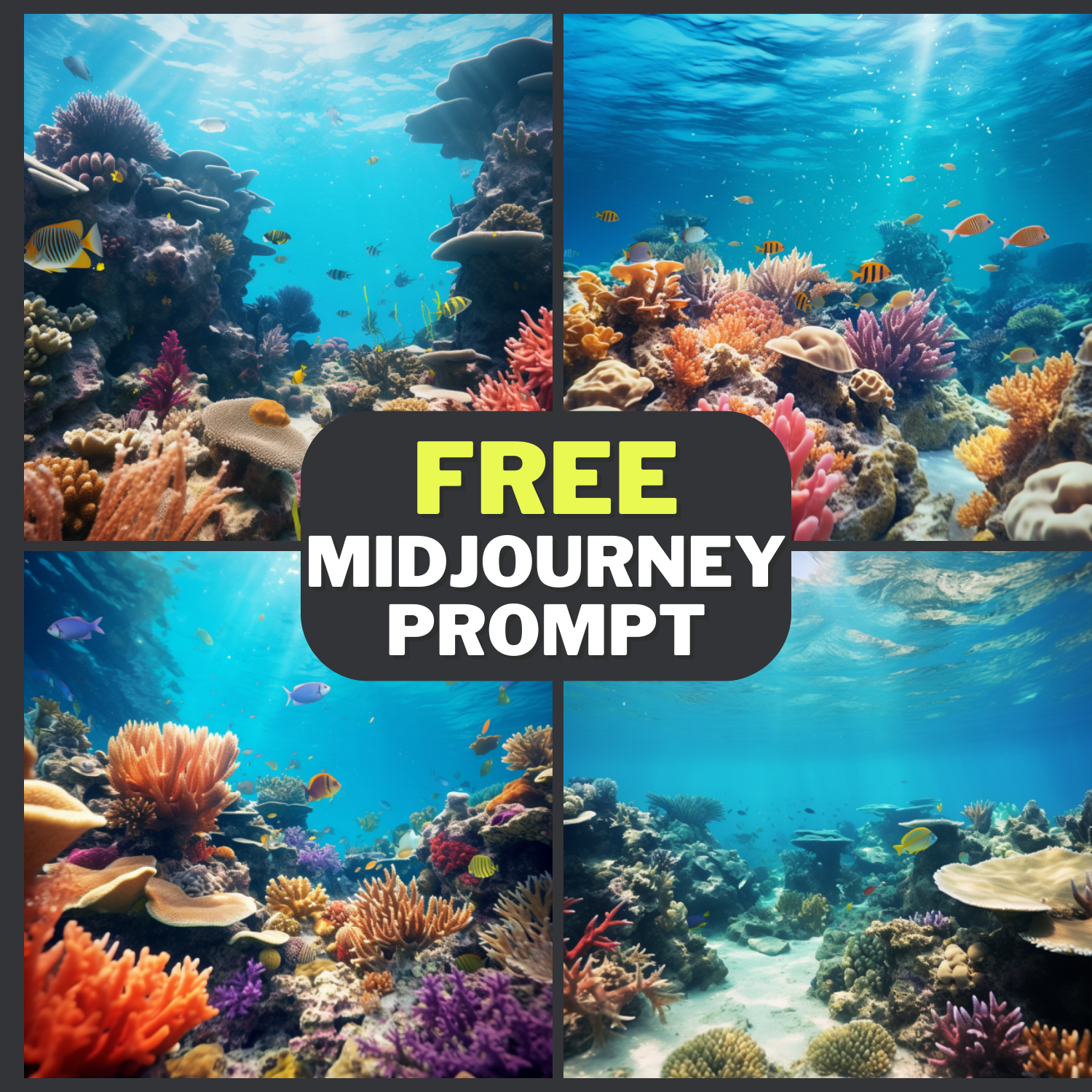 Underwater Pov Of Ocean Bed With Corals Free Midjourney Prompt 1