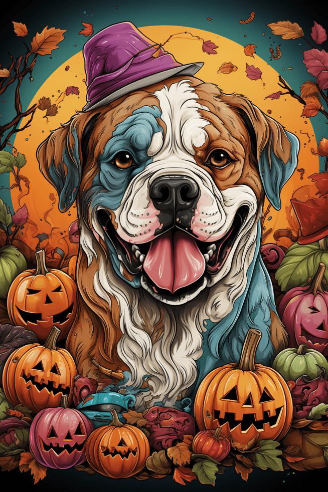 Halloween Dog Illustration Free Midjourney Prompt