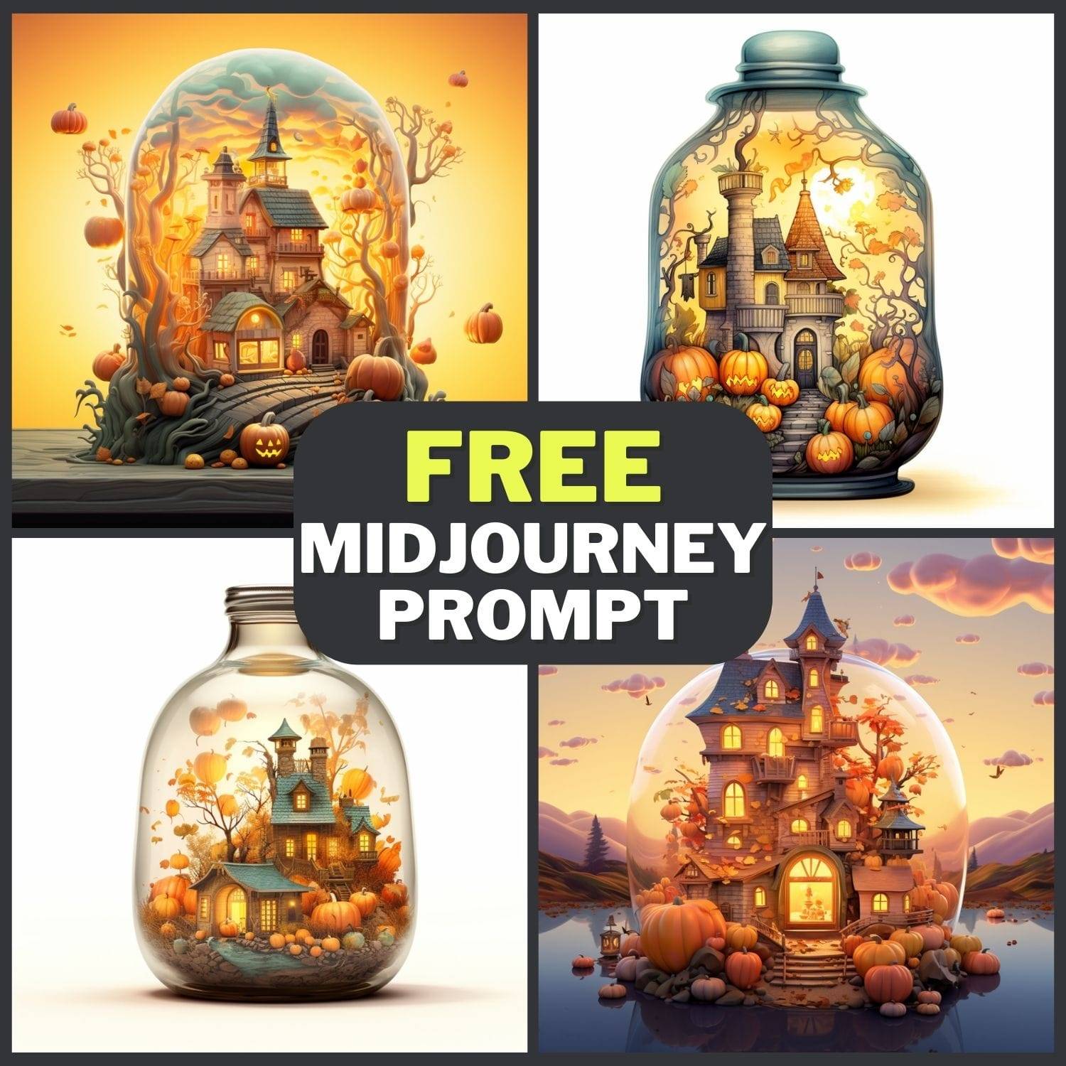 Halloween Haunted House In A Bottle Free Midjourney Prompt 1