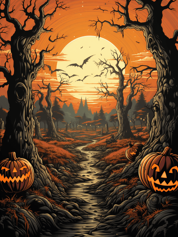 Halloween Party Invitation Illustration Free Midjourney Prompt