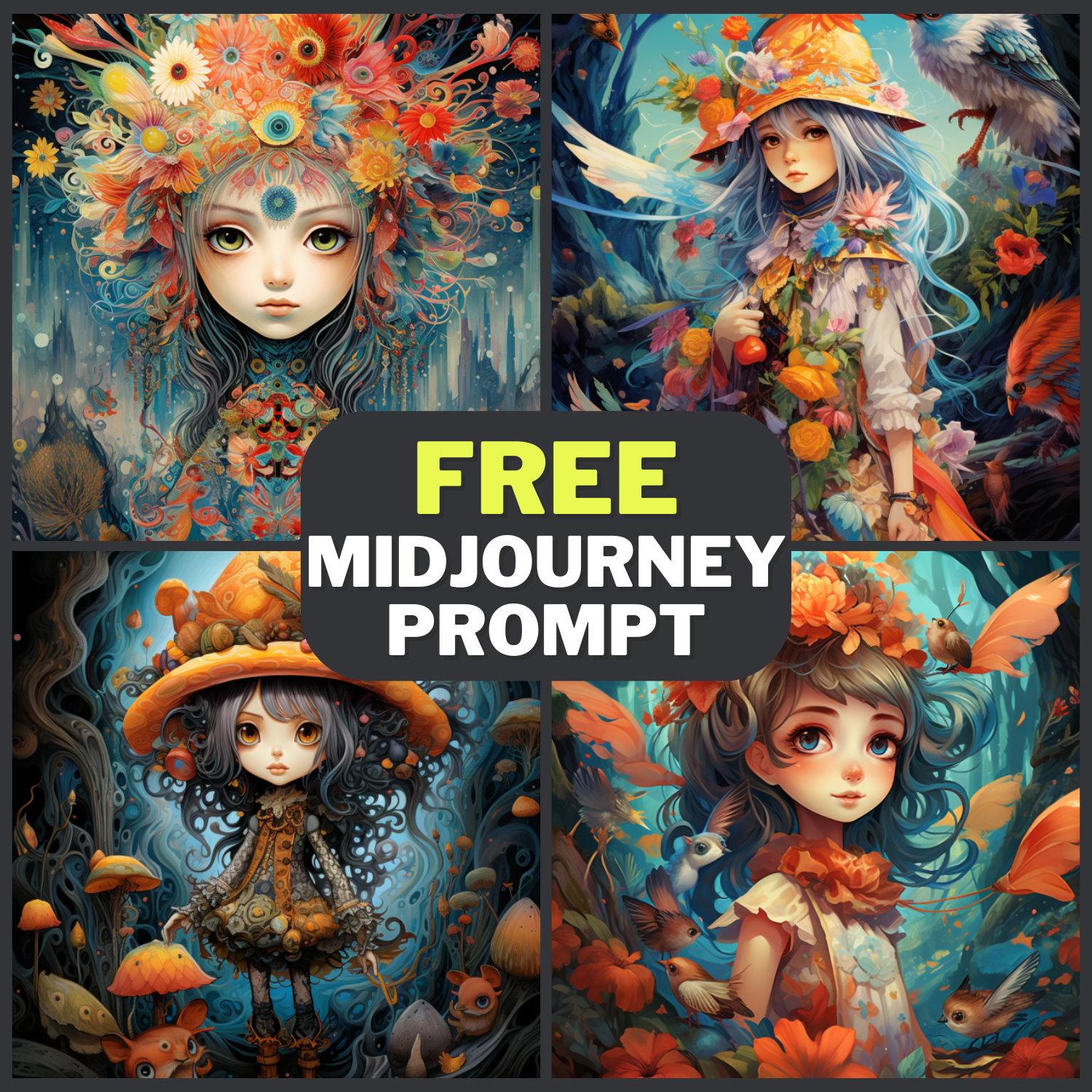 Naive Art and Fantasy Illustration Free Midjourney Prompt 1