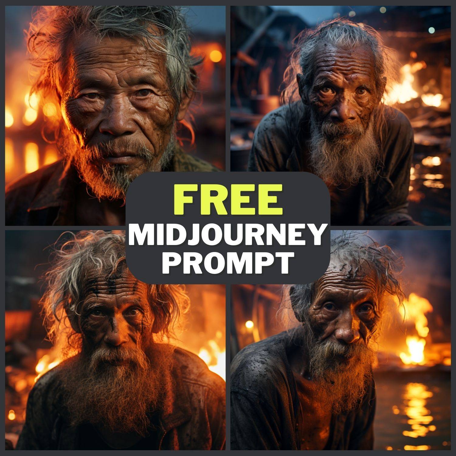 Vietnamese Old Man Face Free Midjourney Prompt 1